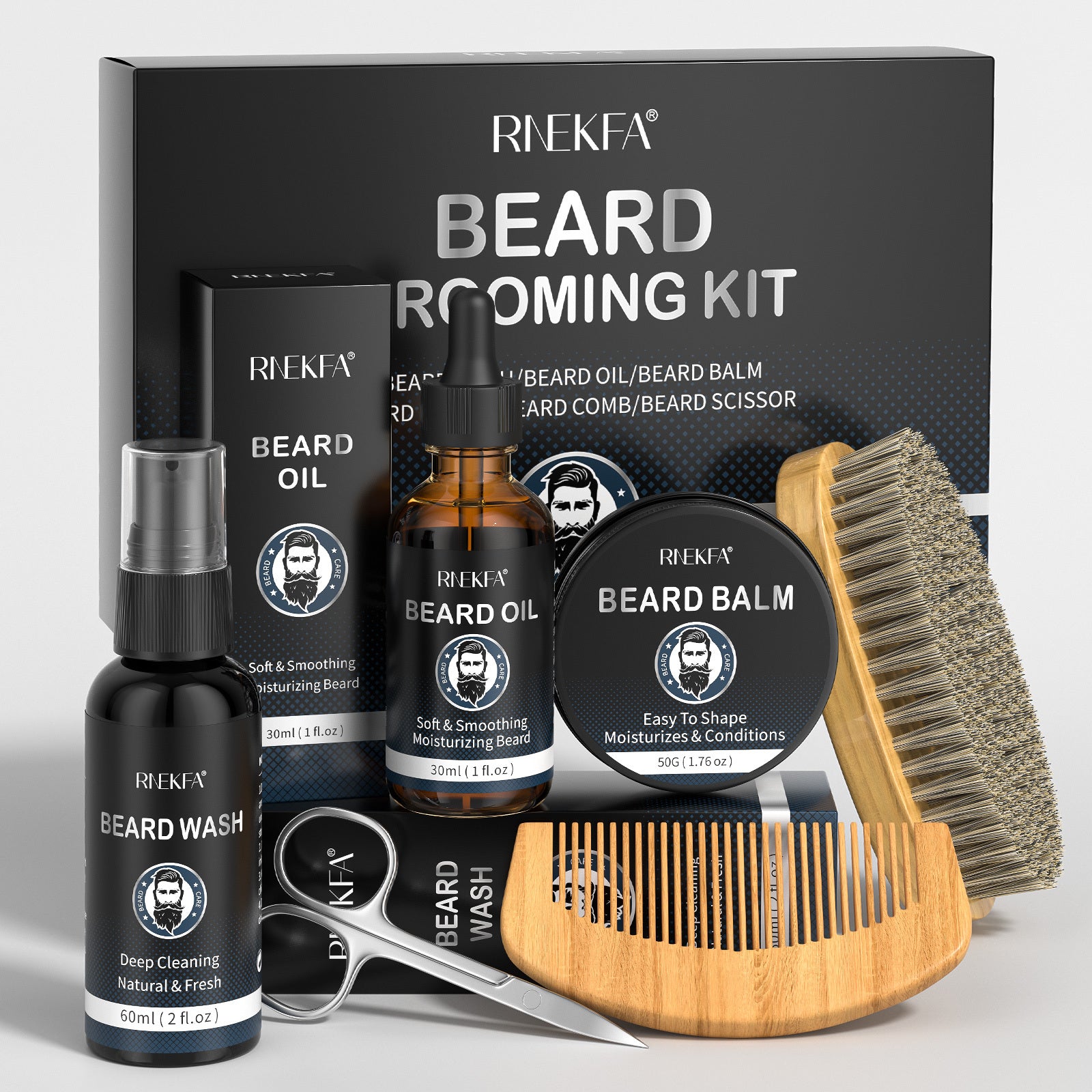 Beard Kit for Men with Natural Oil - Grooming Kit
