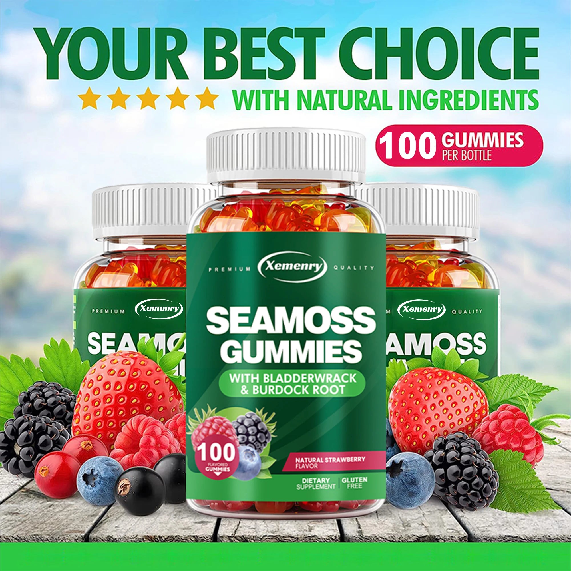 SEAMOSS Gummies - with Bladderwrack, Burdock Root - Immune Health