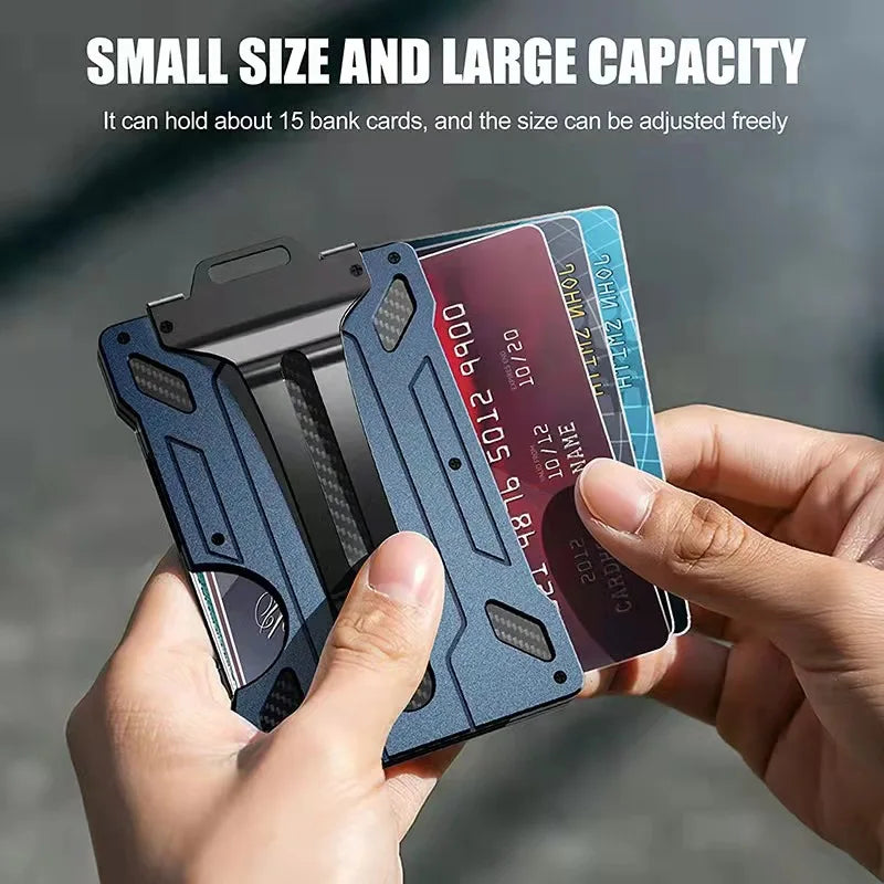 Minimalist Wallet for Men- Slim Aluminum, RFID Blocking