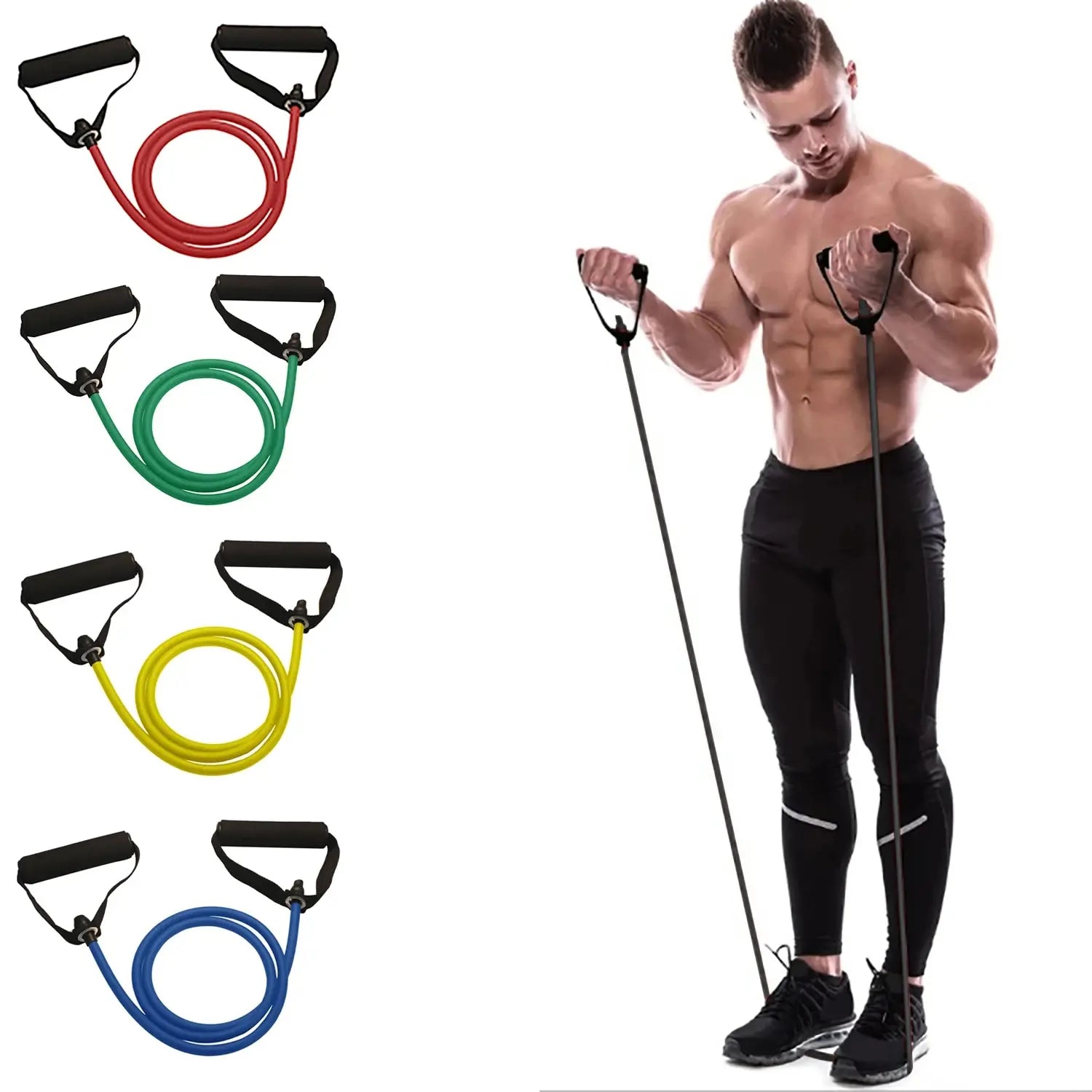 Resistance Bands With Handles, Strength Training Equipment At Home