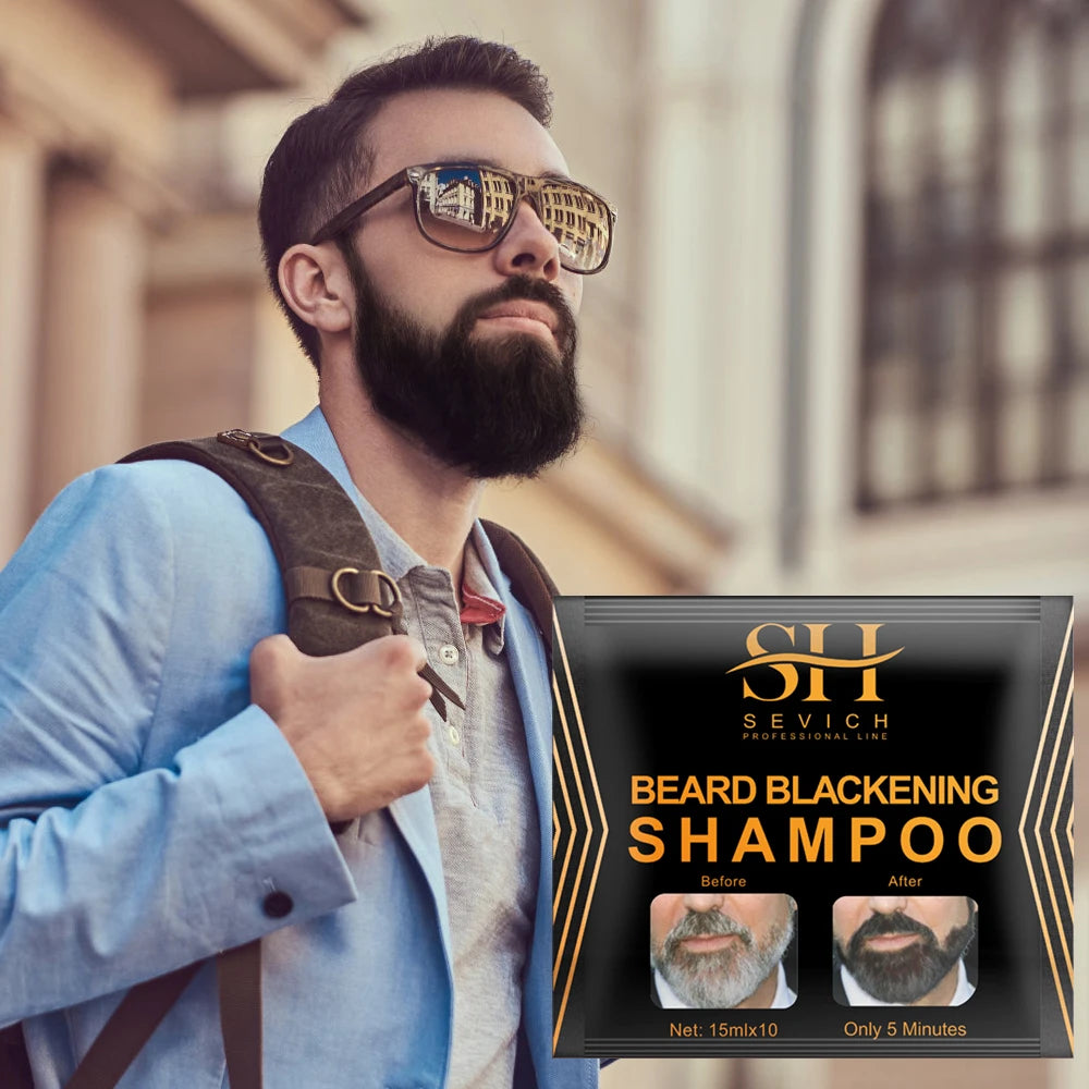 5PCS Natural Beard Hair Dye - 5 Minute Instant Blackening Color Tint Cream