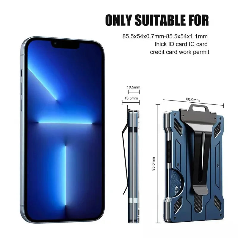 Minimalist Wallet for Men- Slim Aluminum, RFID Blocking