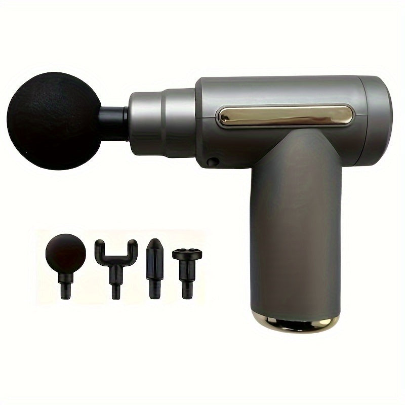 Portable Massage Gun, 4 Heads And 6 Speed Settings
